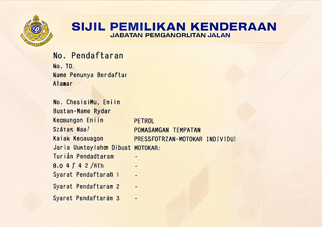 Contoh Geran VOC